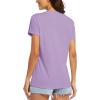 image:imageMAGCOMSEN Womens Workout Tops Short Sleeve UPF 50 Athletic Shirts Quick Dry VNeck TShirt Moisture Wicking Gym TeeGrey Purple