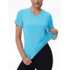 image:imageMAGCOMSEN Womens Workout Tops Short Sleeve UPF 50 Athletic Shirts Quick Dry VNeck TShirt Moisture Wicking Gym TeeIce Blue