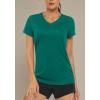 image:imageMAGCOMSEN Womens Workout Tops Short Sleeve UPF 50 Athletic Shirts Quick Dry VNeck TShirt Moisture Wicking Gym TeeJade Green