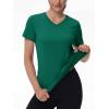 image:imageMAGCOMSEN Womens Workout Tops Short Sleeve UPF 50 Athletic Shirts Quick Dry VNeck TShirt Moisture Wicking Gym TeeJade Green