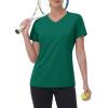 image:imageMAGCOMSEN Womens Workout Tops Short Sleeve UPF 50 Athletic Shirts Quick Dry VNeck TShirt Moisture Wicking Gym TeeJade Green