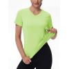 image:imageMAGCOMSEN Womens Workout Tops Short Sleeve UPF 50 Athletic Shirts Quick Dry VNeck TShirt Moisture Wicking Gym TeeLight Green