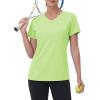 image:imageMAGCOMSEN Womens Workout Tops Short Sleeve UPF 50 Athletic Shirts Quick Dry VNeck TShirt Moisture Wicking Gym TeeLight Green
