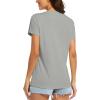 image:imageMAGCOMSEN Womens Workout Tops Short Sleeve UPF 50 Athletic Shirts Quick Dry VNeck TShirt Moisture Wicking Gym TeeLight Grey