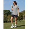 image:imageMAGCOMSEN Womens Workout Tops Short Sleeve UPF 50 Athletic Shirts Quick Dry VNeck TShirt Moisture Wicking Gym TeeLight Grey