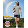 image:imageMAGCOMSEN Womens Workout Tops Short Sleeve UPF 50 Athletic Shirts Quick Dry VNeck TShirt Moisture Wicking Gym TeeLight Grey