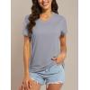 image:imageMAGCOMSEN Womens Workout Tops Short Sleeve UPF 50 Athletic Shirts Quick Dry VNeck TShirt Moisture Wicking Gym TeeLight Grey