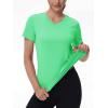 image:imageMAGCOMSEN Womens Workout Tops Short Sleeve UPF 50 Athletic Shirts Quick Dry VNeck TShirt Moisture Wicking Gym TeeMint Green