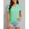 image:imageMAGCOMSEN Womens Workout Tops Short Sleeve UPF 50 Athletic Shirts Quick Dry VNeck TShirt Moisture Wicking Gym TeeMint Green