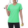 image:imageMAGCOMSEN Womens Workout Tops Short Sleeve UPF 50 Athletic Shirts Quick Dry VNeck TShirt Moisture Wicking Gym TeeMint Green
