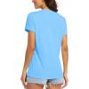 image:imageMAGCOMSEN Womens Workout Tops Short Sleeve UPF 50 Athletic Shirts Quick Dry VNeck TShirt Moisture Wicking Gym TeeWaterfall Blue