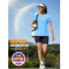 image:imageMAGCOMSEN Womens Workout Tops Short Sleeve UPF 50 Athletic Shirts Quick Dry VNeck TShirt Moisture Wicking Gym TeeWaterfall Blue