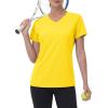 image:imageMAGCOMSEN Womens Workout Tops Short Sleeve UPF 50 Athletic Shirts Quick Dry VNeck TShirt Moisture Wicking Gym TeeYellow