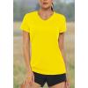 image:imageMAGCOMSEN Womens Workout Tops Short Sleeve UPF 50 Athletic Shirts Quick Dry VNeck TShirt Moisture Wicking Gym TeeYellow