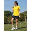 image:imageMAGCOMSEN Womens Workout Tops Short Sleeve UPF 50 Athletic Shirts Quick Dry VNeck TShirt Moisture Wicking Gym TeeYellow