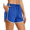 image:imageMAGOCOMSEN Womens Running Athletic Shorts with Pockets 35 Quick Dry Lightweight Workout Gym Shorts Sport CasualBlue