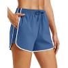 image:imageMAGOCOMSEN Womens Running Athletic Shorts with Pockets 35 Quick Dry Lightweight Workout Gym Shorts Sport CasualBlue Grey