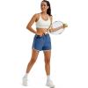 image:imageMAGOCOMSEN Womens Running Athletic Shorts with Pockets 35 Quick Dry Lightweight Workout Gym Shorts Sport CasualBlue Grey