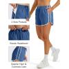 image:imageMAGOCOMSEN Womens Running Athletic Shorts with Pockets 35 Quick Dry Lightweight Workout Gym Shorts Sport CasualBlue Grey