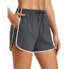 image:imageMAGOCOMSEN Womens Running Athletic Shorts with Pockets 35 Quick Dry Lightweight Workout Gym Shorts Sport CasualDark Grey
