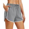 image:imageMAGOCOMSEN Womens Running Athletic Shorts with Pockets 35 Quick Dry Lightweight Workout Gym Shorts Sport CasualLight Grey