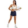image:imageMAGOCOMSEN Womens Running Athletic Shorts with Pockets 35 Quick Dry Lightweight Workout Gym Shorts Sport CasualNavy