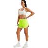 image:imageMAGOCOMSEN Womens Running Athletic Shorts with Pockets 35 Quick Dry Lightweight Workout Gym Shorts Sport CasualNeon Green