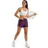 image:imageMAGOCOMSEN Womens Running Athletic Shorts with Pockets 35 Quick Dry Lightweight Workout Gym Shorts Sport CasualPurple Red