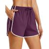 image:imageMAGOCOMSEN Womens Running Athletic Shorts with Pockets 35 Quick Dry Lightweight Workout Gym Shorts Sport CasualPurple Red