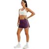 image:imageMAGOCOMSEN Womens Running Athletic Shorts with Pockets 35 Quick Dry Lightweight Workout Gym Shorts Sport CasualPurple Red