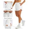 image:imageMAGOCOMSEN Womens Running Athletic Shorts with Pockets 35 Quick Dry Lightweight Workout Gym Shorts Sport CasualWhite