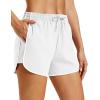 image:imageMAGOCOMSEN Womens Running Athletic Shorts with Pockets 35 Quick Dry Lightweight Workout Gym Shorts Sport CasualWhite