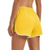 image:imageMAGOCOMSEN Womens Running Athletic Shorts with Pockets 35 Quick Dry Lightweight Workout Gym Shorts Sport CasualYellow