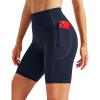 image:imageMAGCOMSEN Biker Shorts Women 8 No Front Seam Tummy Control Spandex Shorts with Pockets High Waisted Yoga Workout GymNavy