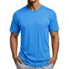 image:imageMAGCOMSEN Mens Short Sleeve Dry Fit Shirts Workout Gym Mesh Shirt Athletic Running Lightweight Performance TshirtAzure