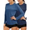 image:imageMAGCOMSEN Womens Long Sleeve Shirts UPF 50 Sun Protection Quick Dry Swim Shirt for Rash Guard Fishing Workout 2 Pack2 Packnavy bgrey