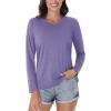 image:imageMAGCOMSEN Womens Workout Shirts UPF 50 Long Sleeve V Neck Lightweight Quick Dry Running Hiking Athletic Tops Women