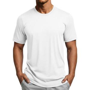 image:imageMAGCOMSEN Mens Short Sleeve Dry Fit Shirts Workout Gym Mesh Shirt Athletic Running Lightweight Performance TshirtWhite