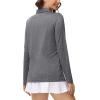 image:imageMAGCOMSEN Long Sleeve Shirts for Women Polo Quick Dry Sports Tennis Golf Shirts Collared Tops Moisture Wicking Grey XL