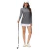 image:imageMAGCOMSEN Long Sleeve Shirts for Women Polo Quick Dry Sports Tennis Golf Shirts Collared Tops Moisture Wicking Grey XL