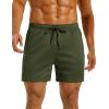 image:imageMAGCOMSEN Mens 5 Athletic Running Shorts Mesh Quick Dry Lightweight Linerless Gym Workout Shorts with Zipper PocketsArmy Green