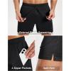 image:imageMAGCOMSEN Mens 5 Athletic Running Shorts Mesh Quick Dry Lightweight Linerless Gym Workout Shorts with Zipper PocketsBlack