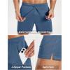 image:imageMAGCOMSEN Mens 5 Athletic Running Shorts Mesh Quick Dry Lightweight Linerless Gym Workout Shorts with Zipper PocketsBlue Grey