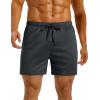 image:imageMAGCOMSEN Mens 5 Athletic Running Shorts Mesh Quick Dry Lightweight Linerless Gym Workout Shorts with Zipper PocketsDark Grey
