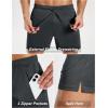 image:imageMAGCOMSEN Mens 5 Athletic Running Shorts Mesh Quick Dry Lightweight Linerless Gym Workout Shorts with Zipper PocketsDark Grey