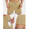 image:imageMAGCOMSEN Mens 5 Athletic Running Shorts Mesh Quick Dry Lightweight Linerless Gym Workout Shorts with Zipper PocketsKhaki