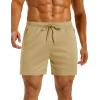 image:imageMAGCOMSEN Mens 5 Athletic Running Shorts Mesh Quick Dry Lightweight Linerless Gym Workout Shorts with Zipper PocketsKhaki