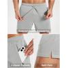 image:imageMAGCOMSEN Mens 5 Athletic Running Shorts Mesh Quick Dry Lightweight Linerless Gym Workout Shorts with Zipper PocketsLight Grey