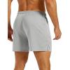 image:imageMAGCOMSEN Mens 5 Athletic Running Shorts Mesh Quick Dry Lightweight Linerless Gym Workout Shorts with Zipper PocketsLight Grey