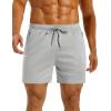 image:imageMAGCOMSEN Mens 5 Athletic Running Shorts Mesh Quick Dry Lightweight Linerless Gym Workout Shorts with Zipper PocketsLight Grey